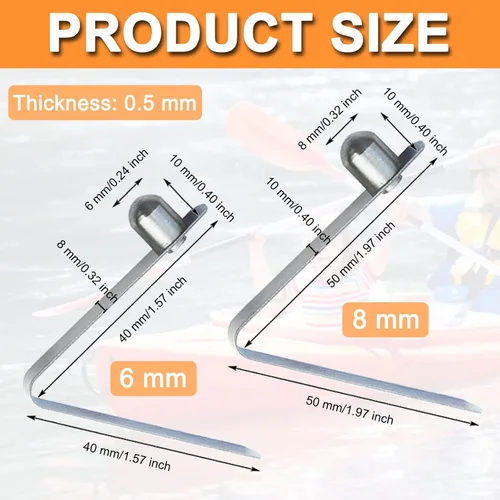 Miniatura 2 de 10 clips de resorte de remo de kayak de acero inoxidable, clip de resorte, clip de resorte de tubo de bloqueo para toldo de camping, tienda