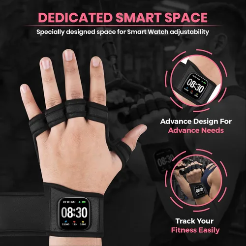 Miniatura 2 de Guantes de levantamiento de pesas compatibles con relojes inteligentes, guantes de entrenamiento ventilados con muñequeras para hombres y mujeres
