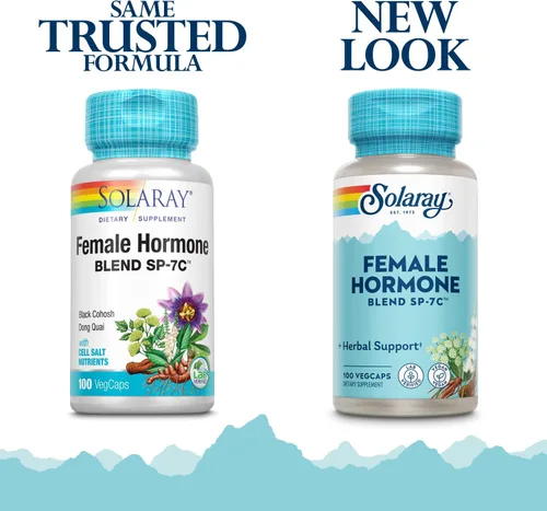 Miniatura 2 de SOLARAY Mezcla de Hormonas Femeninas SP-7C Con Cimicifuga, Dong Quai, Pasiflora, Yam Silvestre y Más 100 Cápsulas Vegetales, 50 Porciones