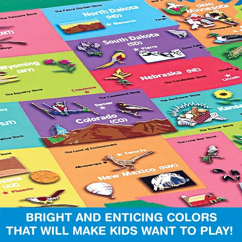 Miniatura 5 de Game Zone Great States - Divertido y educativo juego de geografía para mayores de 7 años - Una forma atractiva de aprender sobre los 50 estados