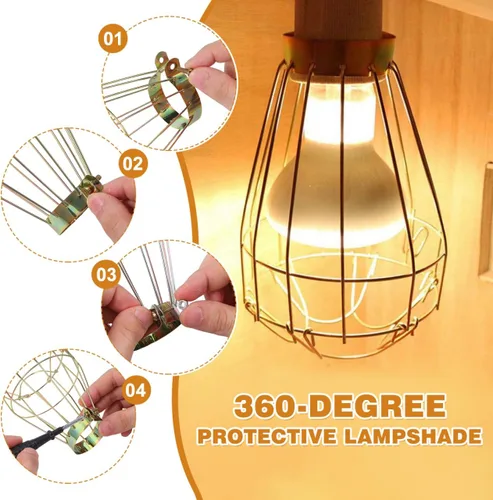 Miniatura 3 de OSALADI Jaula de luz vintage, paquete de 6 protectores de bombilla de metal para lámparas colgantes para el hogar, bar, accesorios de iluminación