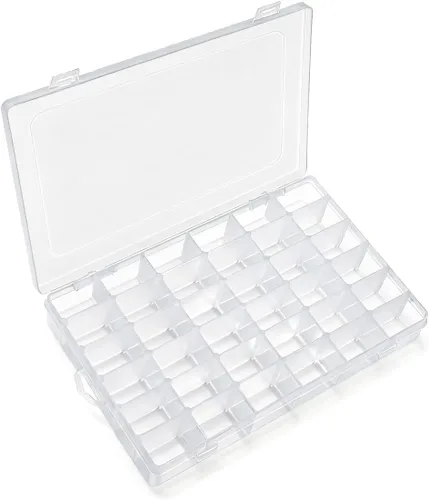 Miniatura 19 de IOOLEEM Caja organizadora de cuentas de plástico de 15 rejillas, caja de almacenamiento de contenedores, divisores para artes y manualidades