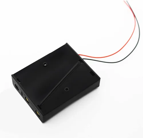 Miniatura 3 de Caja de batería negra 18650, 4 soportes de batería 18650, 3 × 18650 caja de almacenamiento de batería con cables negros y rojos, para proyectos