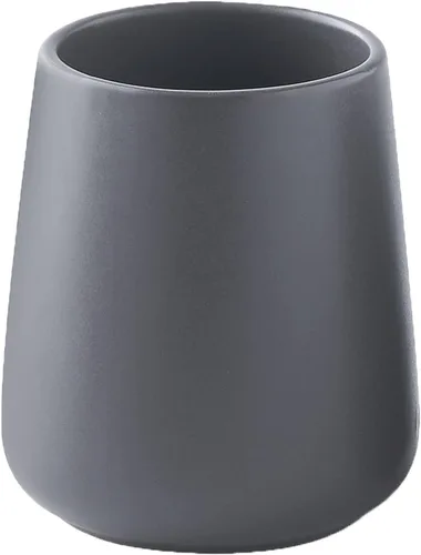 Soporte para cepillos de dientes gris para baño, soporte de cerámica para cepillos de dientes, soporte para pasta de dientes, taza de enjuague bucal