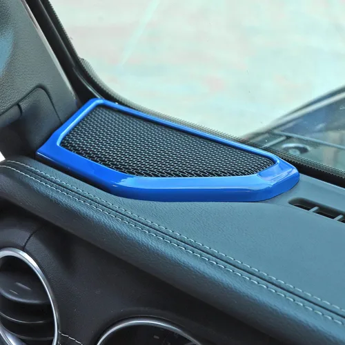 Cubierta decorativa para altavoz A Pilar, accesorios interiores para Jeep Wrangler JL JLU Gladiator JT 2018 2019 2020 2021 2022 2023 2024 (azul)