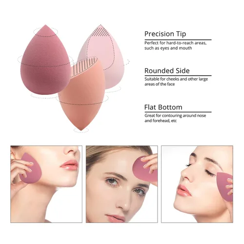 Miniatura 5 de Leeshine - Set de esponjas de maquillaje - Esponjas de belleza para mezclar con 1 soporte y estuche en forma de huevo, impecables para crema, polvo