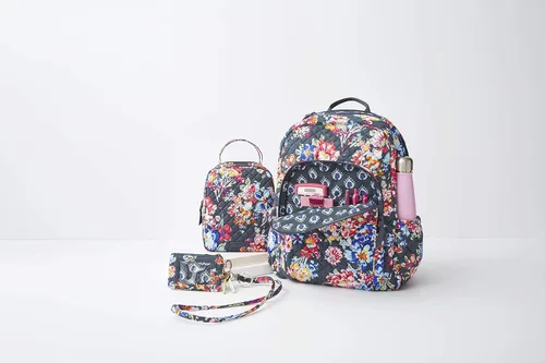 Miniatura 7 de Vera Bradley - Mochila Campus de algodón para mujer, ramilletes bonitos