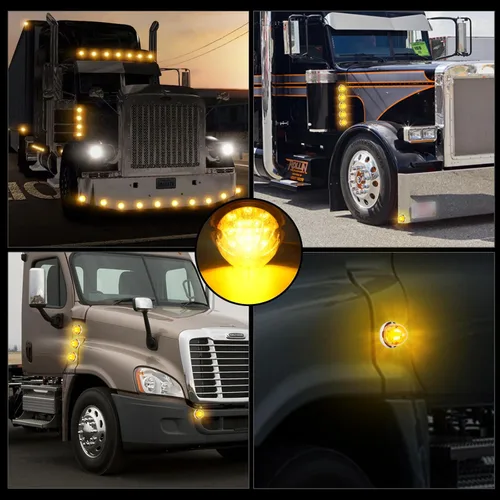 Miniatura 4 de 2 piezas de luces de sandía, luz de sandía LED de doble función de 17, lente ámbar con bisel de acero inoxidable, luces de señal de parada y giro