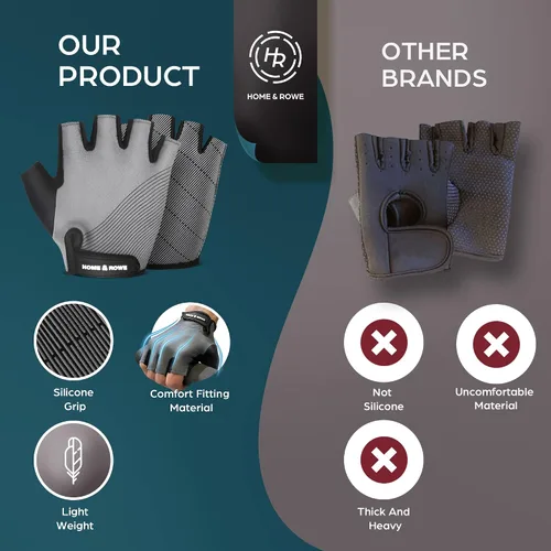 Miniatura 2 de Guantes de remo sin dedos. Guantes de fitness perfectos para máquina de remo, bicicleta estática, levantamiento de pesas, ciclismo, entrenamiento