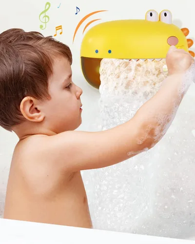 Miniatura 5 de Lehoo Castle Juguetes de Baño para Bebés, Máquina de Burbujas de Baño de Dinosaurio, Juguetes de Baño para Niños de 1-3 Años, Juguetes Automáticos