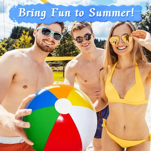 Miniatura 2 de Beach Balls 3PCS, 16'' Inflatable Beach Balls for Kids Bulk, Swimming Pool Toys Beach Toys for Summer Water Games, Hawaiian Tropical Theme Party