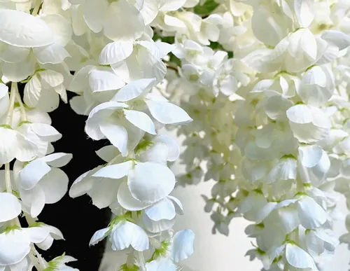 Miniatura 4 de Paquete de 4 flores colgantes de glicina artificial, ramas de vides florales falsas, guirnalda de glicina de seda, ramo de flores ricas