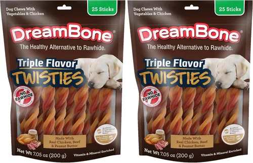 Miniatura 13 de DreamBone Golosinas Swirlz de triple sabor sin pollo añadido para perros, masticables diarios sin piel cruda, digieren de forma segura y completa