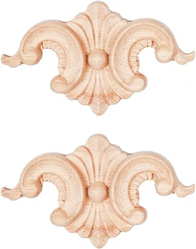 Miniatura 11 de Apliques de madera - Onlays tallados a mano (sin pintar) para puerta, pared, gabinete, chimenea y armario