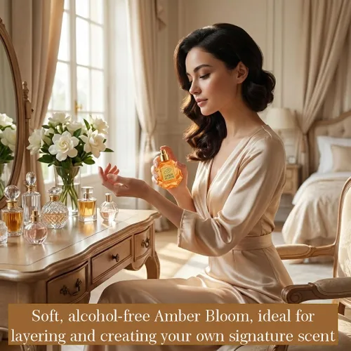 Miniatura 4 de Zoha Amber Bloom Perfume ámbar para mujeres y hombres Perfume limpio sin alcohol Aceite de fragancia de larga duración de tamaño de viaje