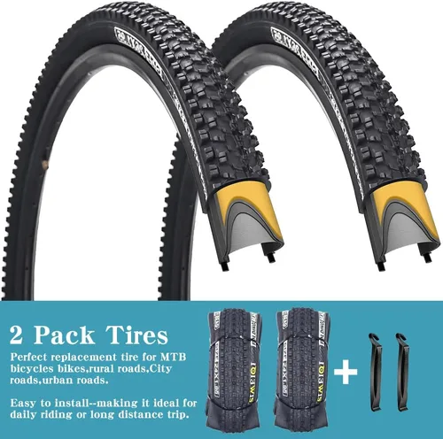 Miniatura 2 de Paquete de 1 o 2 neumáticos de bicicleta de 24"/26"/27.5"x1.95" con capa antipinchazos de 0.118 in para neumáticos de bicicleta de montaña con o sin