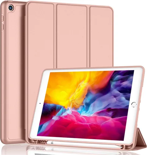 Miniatura 26 de iMieet Funda para iPad 9.7 (modelo 2018/2017, 6ª/5ª generación), funda inteligente con soporte para lápiz y parte trasera de silicona suave de piel