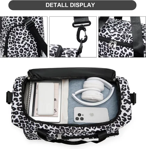 Miniatura 345 de Pequeña bolsa de gimnasio para mujer, bolsa de viaje con compartimento para zapatos