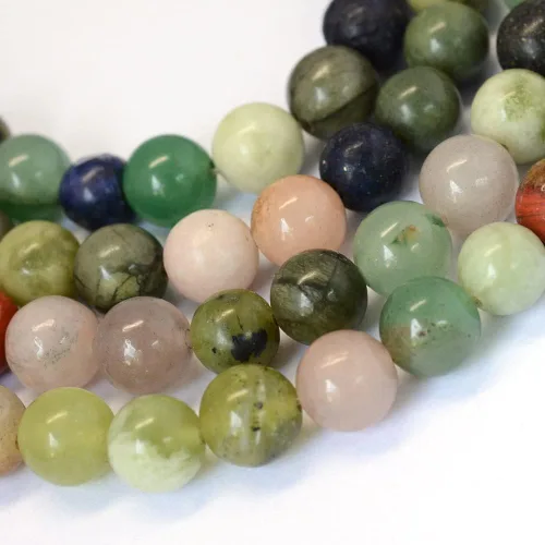 Miniatura 10 de KISSITTY 235 hebras de cuentas de seda negra natural esmerilada de 0.315 pulgadas / 0.315 pulgadas, cuentas de cristal de piedras preciosas mixtas