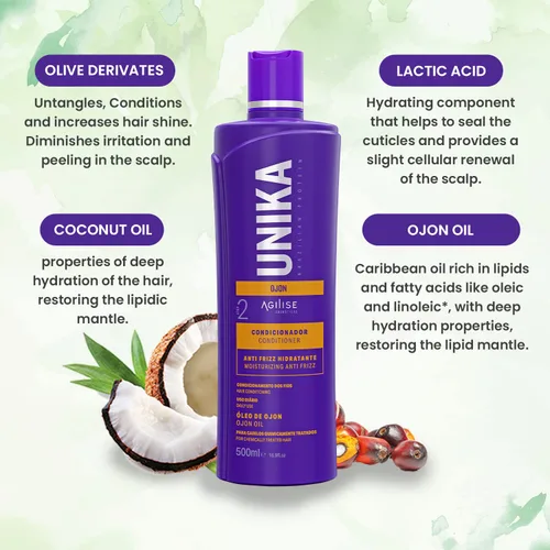 Miniatura 4 de agilise UNIKA - Acondicionador natural para el cabello de Ojon, acondicionador hidratante para mujeres, aceite de coco y derivados de oliva