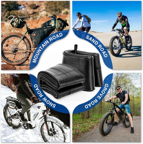 Miniatura 6 de Paquete de 2 tubos de bicicleta de neumáticos gruesos de 20/26 × 4.0-5.0: tubo de bicicleta resistente con válvula Schrader AV de 1.260 in