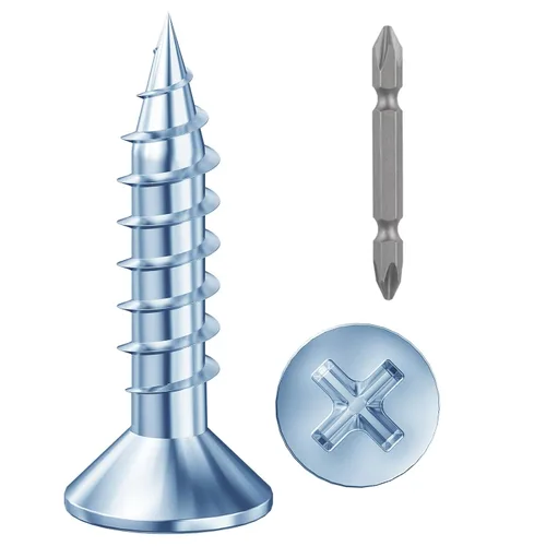 Miniatura 18 de Wensilon (385 piezas) Tornillos de cabeza plana negros para madera, tornillos autorroscantes de cabeza plana para metal rápido, equipados con kit