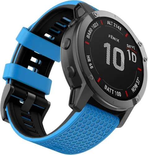 Miniatura 9 de OVERSTEP Correas de ajuste rápido de 0.866 in para Garmin Fenix 5/Fenix 6/Fenix 7, correa de repuesto de silicona suave compatible con Garmin