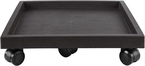 Miniatura 16 de Plato cuadrado de 15.3 pulgadas con ruedas, soporte de maceta con ruedas resistente para plantas en maceta, bandeja de base de rodillo con ruedas