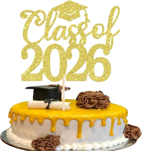 Miniatura 10 de Rsstarxi 1 paquete de 2026 con tapa de graduación 2026, decoración de pastel de felicitaciones graduadas para decoración de fiesta de graduación