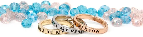 Miniatura 6 de Inspirational - Juego de anillos grabados, con mensaje positivo, delgados y ajustables, (3 en 1, 28 frases diferentes)