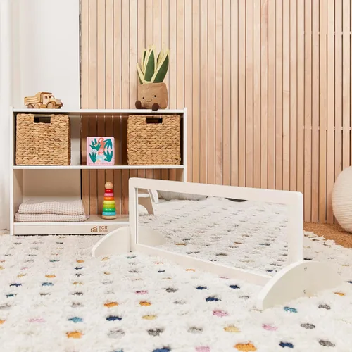 Miniatura 9 de ECR4Kids Espejo bidireccional de un solo lado para niños pequeños, muebles para niños, lavado en blanco Blanco Cal