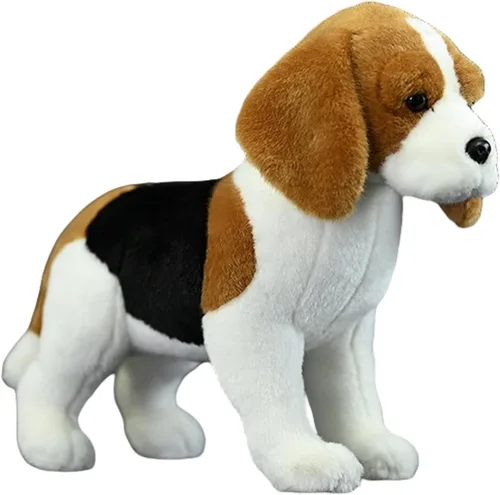 Almohada de peluche realista Beagle de 11.4 pulgadas, grande, para perro de peluche | Lindo cachorro animal, decoración del hogar
