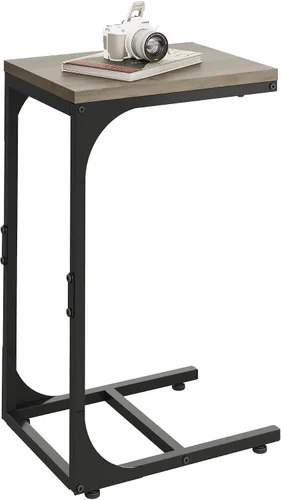 WLIVE Mesa auxiliar en forma de C, mesas auxiliares de sofá pequeñas con marco de metal, mesa de sofá, bandeja de TV para sala de estar, dormitorio,