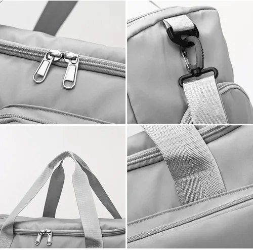 Miniatura 5 de Bolsa deportiva de gimnasio con compartimento para zapatos, bolsa de viaje con bolsillo separado seco húmedo para hombres y mujeres, bolsa de noche