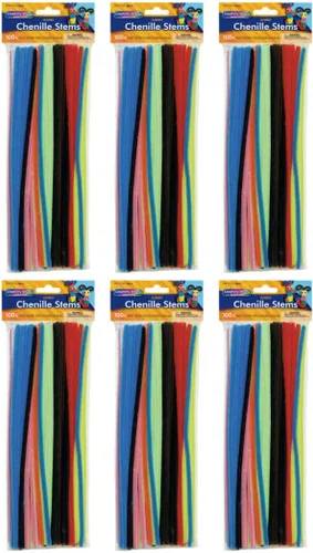 Miniatura 7 de Creativity Street Jumbo Chenille Stems, 12" x 6 mm, Craft Pipe Cleaners in Assorted Basic Colors, Pack of 100, Case of 12 Packs, 1200 Chenille Stems