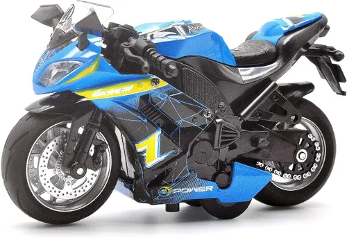 Motocicleta auténtica de fundición a presión con música e iluminación, juguetes de motocicleta de fundición a presión para edades de 2-4, moto de