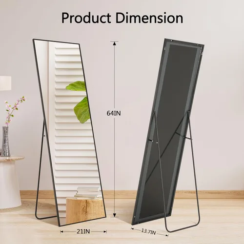 Miniatura 2 de Alpen Espejo de longitud completa de 64 x 21 pulgadas, espejo colgante de longitud completa para decoración de pared del hogar, espejos de piso