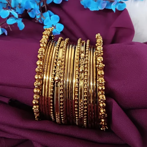 Miniatura 2 de Efulgenz Indian Oxidized Bangle Bracelet Set for Women Antique Bangle Set Plain Metal Bangles Boho Bracelet Set Fashion Statement Jewelry for Women