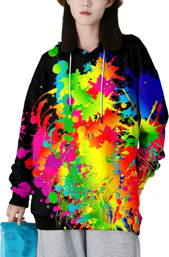 Miniatura 4 de Asylvain Sudadera con capucha unisex con estampado 3D para hombre y mujer, con bolsillo