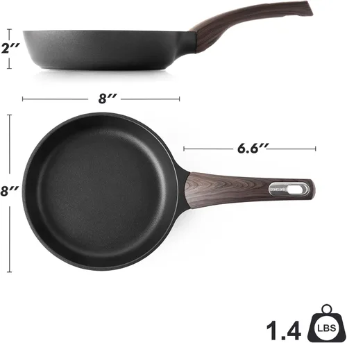 Miniatura 7 de SENSARTE Sartén antiadherente de 8 pulgadas para saltear y freír, sartén antiadherente para huevos, sartén para tortilla, cocina saludable, sin