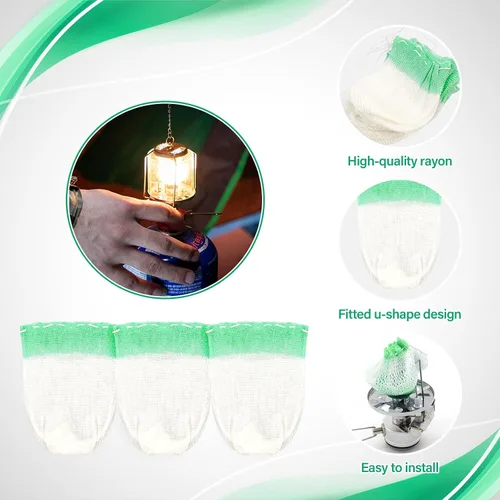 Miniatura 3 de 40 piezas de manto de linterna de propano accesorios de linterna de campamento, manto de lámpara de gas, cubiertas de linterna de gas, manto