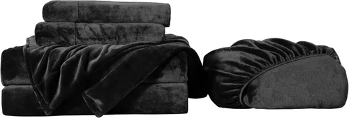 Miniatura 9 de Chezmoi Collection - Juego de sábanas de forro polar extra suave California King, sábana de cama de microforro de terciopelo sin pelusa, bolsillo