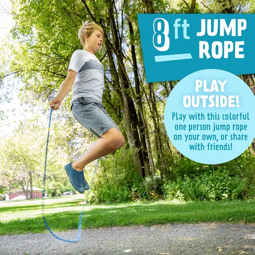 Miniatura 2 de Just Jump It Cuerda de saltar individual de 8 pies para niños, mujeres y hombres, equipo de entrenamiento activo para jóvenes al aire libre
