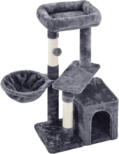 Miniatura 13 de Topeakmart Torre de árbol para gatos de interior, centro de actividades de árbol para gatos de 34.5 pulgadas con condominio y poste rascador, torre