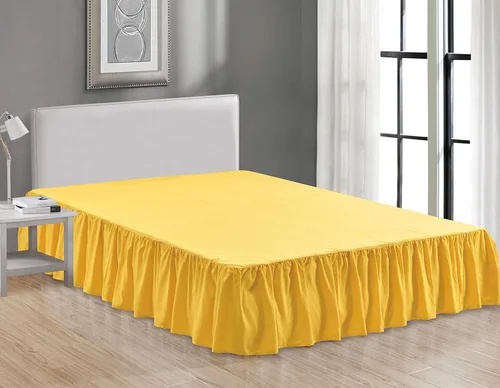 Miniatura 13 de Rodapié de tela de lujo de calidad de hotel para dormitorio, resistente al polvo, a las arrugas y a la decoloración, falda de cama de 14 pulgadas