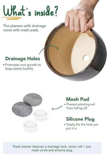 Miniatura 7 de LE TAUCI Macetas de cerámica para plantas, macetas con patas de 5.1 + 6.4 pulgadas para plantas, macetas modernas para el hogar y la oficina
