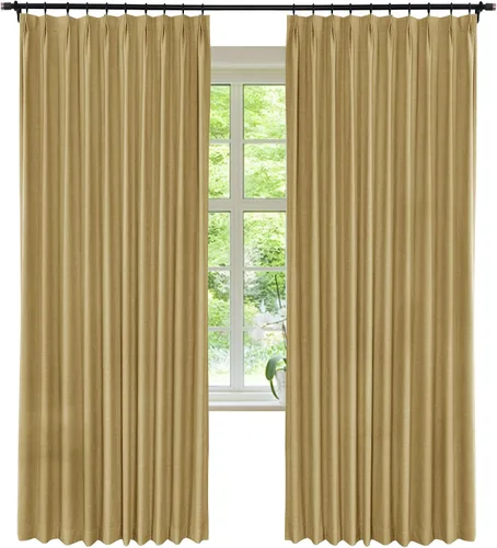 Miniatura 9 de Frelement Cortinas plisadas opacas completas para barra transversal y pista, cortinas texturizadas de lino para dormitorio, sala de estar, cortinas