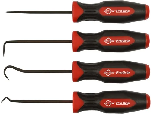 Miniatura 12 de Mayhew Tools 13091 ProGrip - Juego de púas largas en miniatura, acabado de óxido negro, juego de 4 piezas