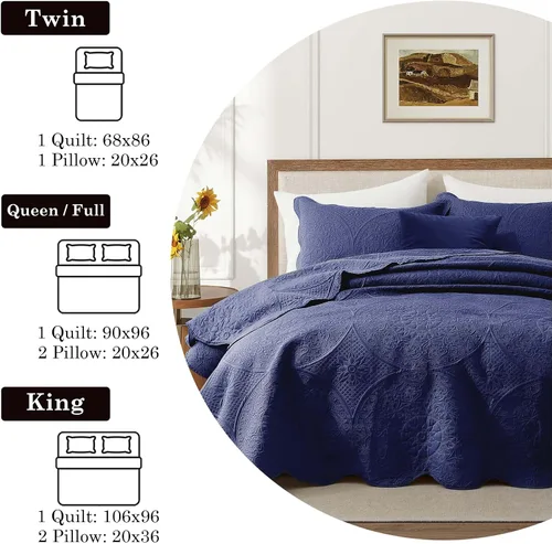 Miniatura 149 de MOONLIGHT20015 Juego de colchas individuales (68" x 86") – Paquete a granel de 10 al por mayor para hoteles, dormitorios de invitados y Airbnbs