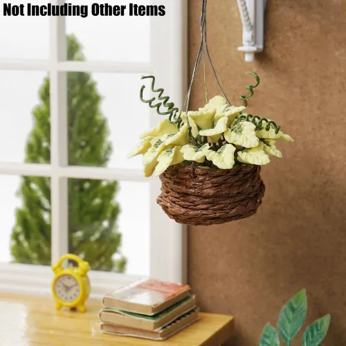 Miniatura 5 de Odoria 1/12 Plantas colgantes en miniatura, mini planta en maceta, accesorios de decoración de casa de muñecas, accesorio para casa de muñecas